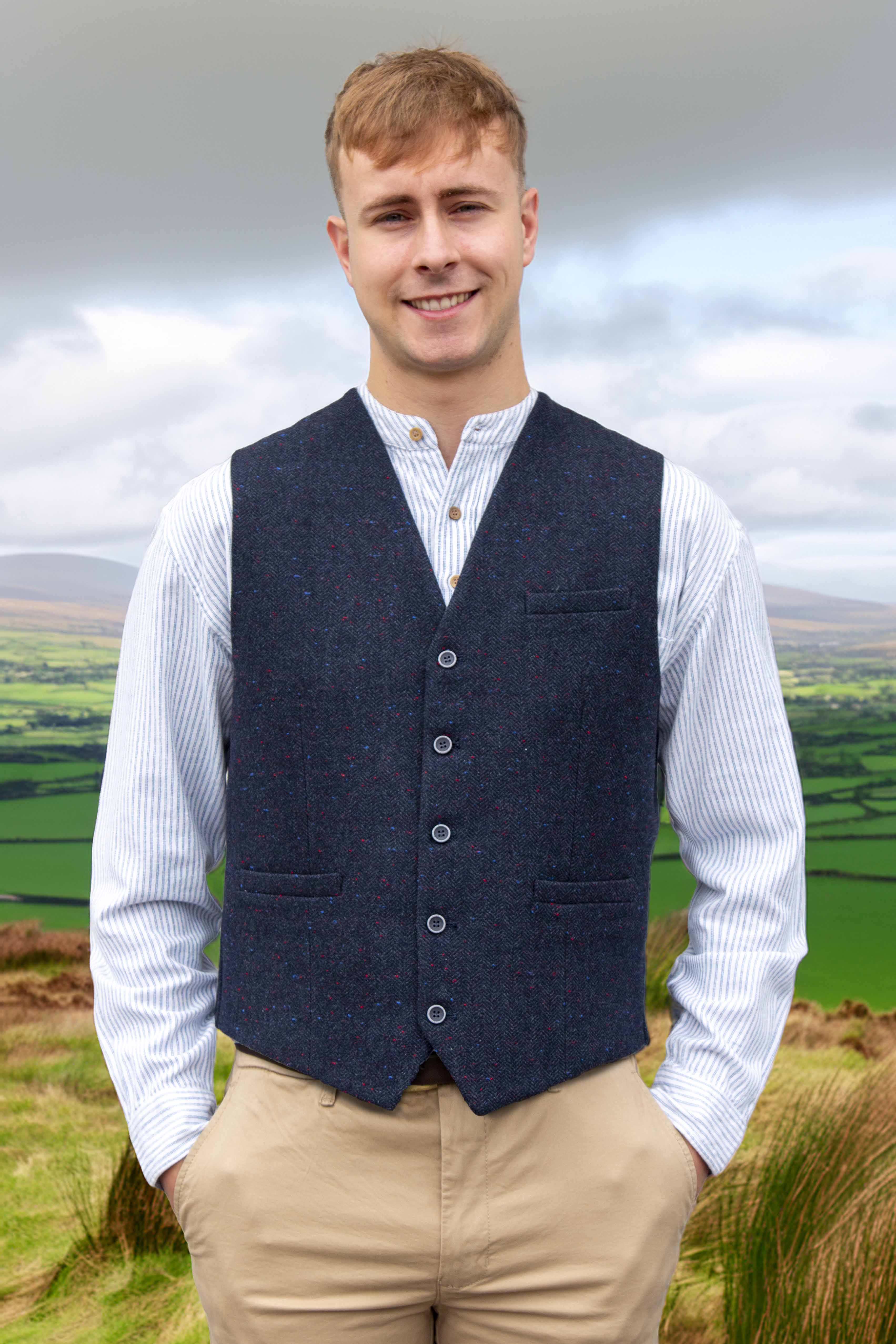 Tweed Waistcoat 48 Navy