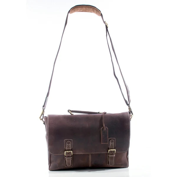 Dark Leather Briefcase & Shoulder Bag