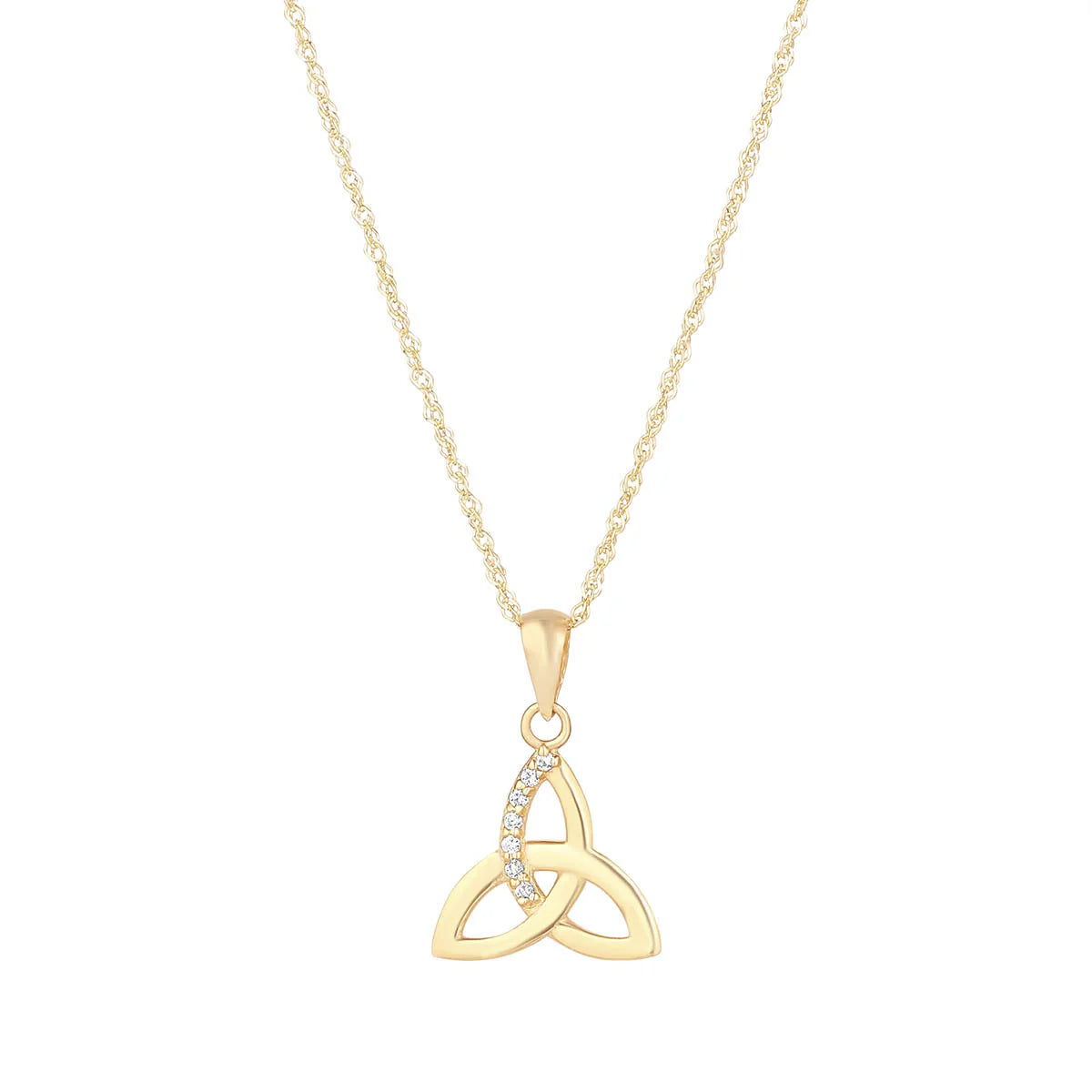 10K Gold/CZ Trinity Knot Necklace