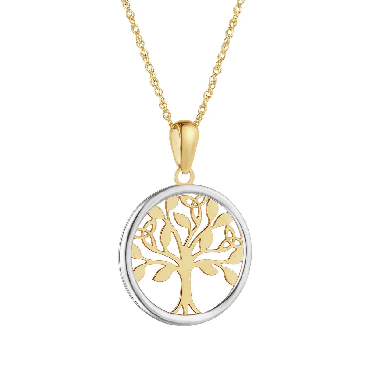 Two Tone Gold Celtic Tree of Life Pendant