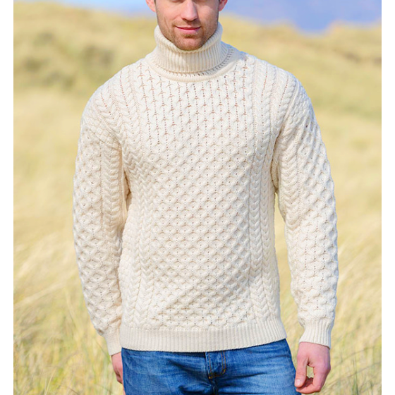 Aran Honeycomb Turtleneck Sweater | Unisex [2 Colors] - 40% OFF