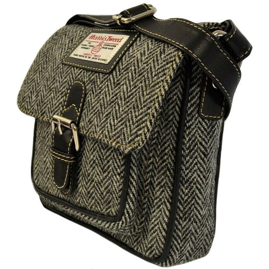 Harris Tweed Buckle Bag — Black Herringbone — Scotland House, Ltd.