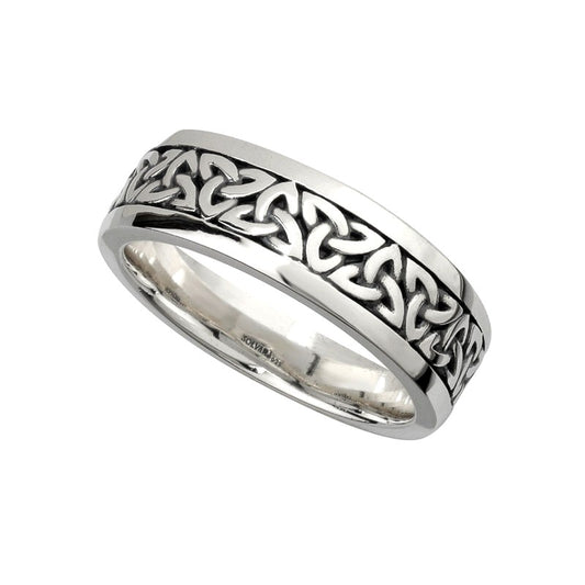 Men's Silver Oxidized Trinity Knot Ring