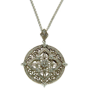 light side of reversible silver & CZ Celtic necklace