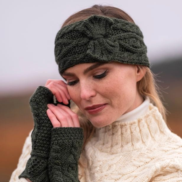 green knit headband Gorgeous Oversized Chunky Knit Headband | Wool Art main image 3