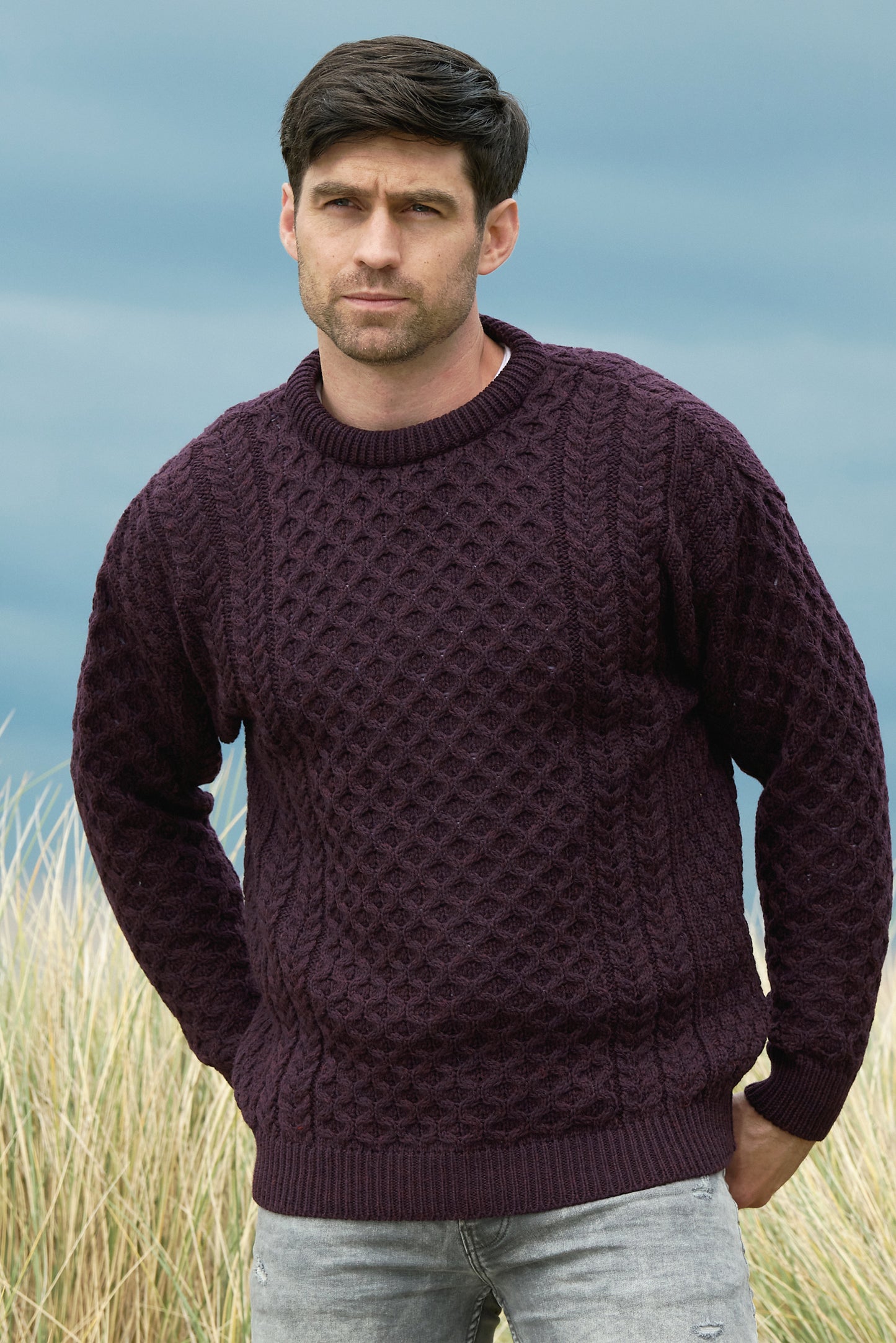 Classic Aran Crew Neck Fisherman Sweater | Unisex [3 Colors]