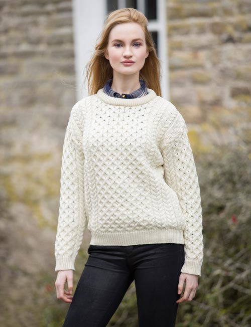 Classic Aran Crew Neck Fisherman Sweater | Unisex [3 Colors]