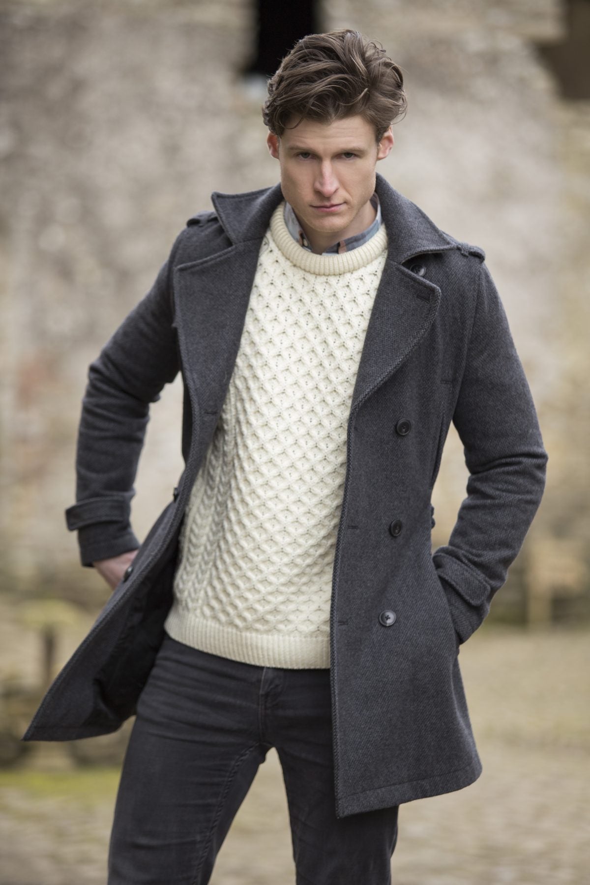 Classic Aran Crew Neck Fisherman Sweater | Unisex [3 Colors]