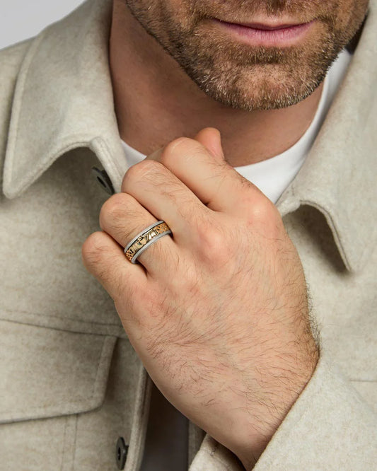 Men's Gold and Silver Claddagh Band