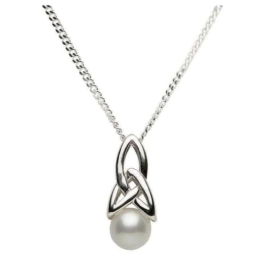 Silver Trinity Pearl Necklace