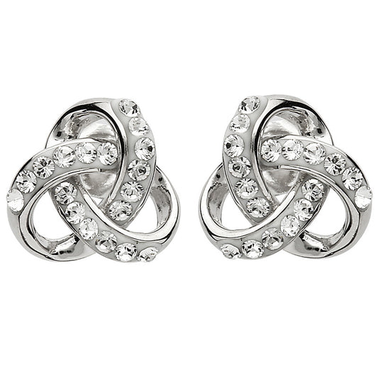 Sterling Silver Trinity Earrings w/ Swarvoski Crystals