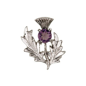 Scottish Thistle Brooch with Stone, Small