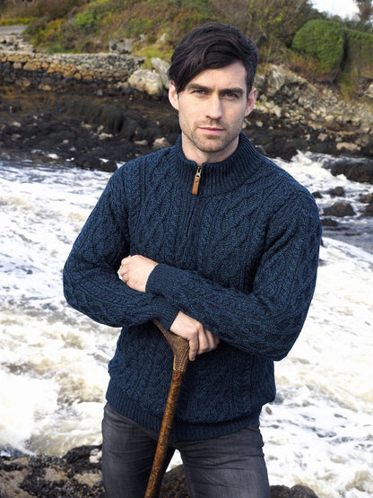 Quarter-Zip Aran Sweater [3 Colors]