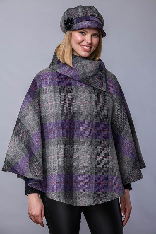 Irish Tweed Tartan Poncho [15 Colors ]