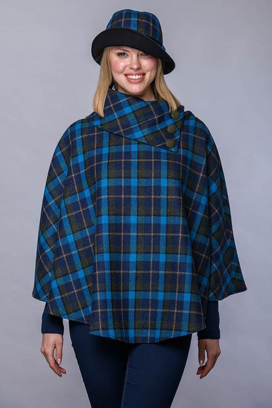 Irish Tweed Tartan Poncho [15 Colors ]