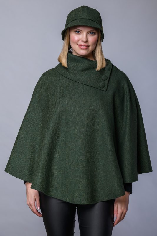 Irish Tweed Tartan Poncho [16 Colors ]