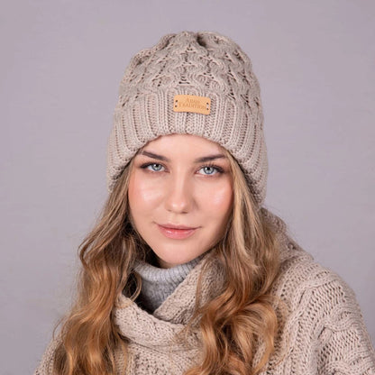 Oatmeal Aran Cable Beanie | Unisex