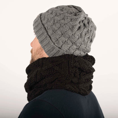 Steel Grey Aran Cable Beanie | Unisex