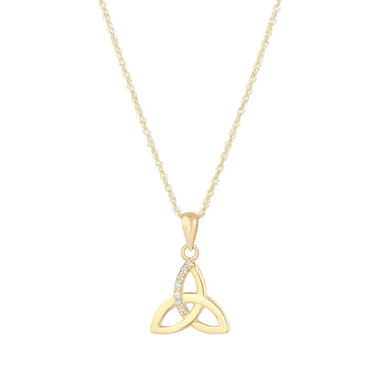 10K Gold/CZ Trinity Knot Necklace