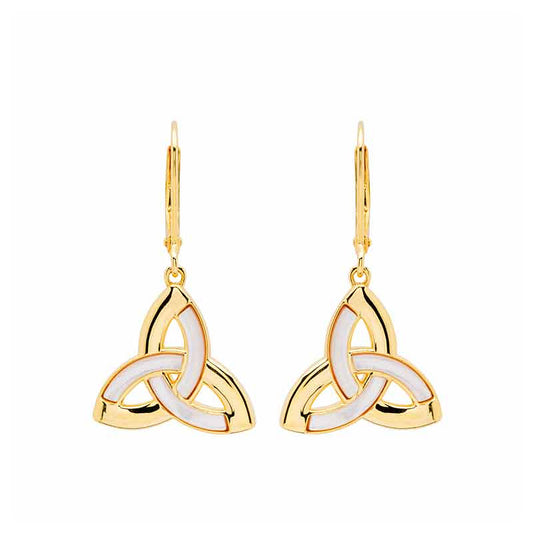 14KT Gold Vermeil Mother of Pearl Trinity Earrings