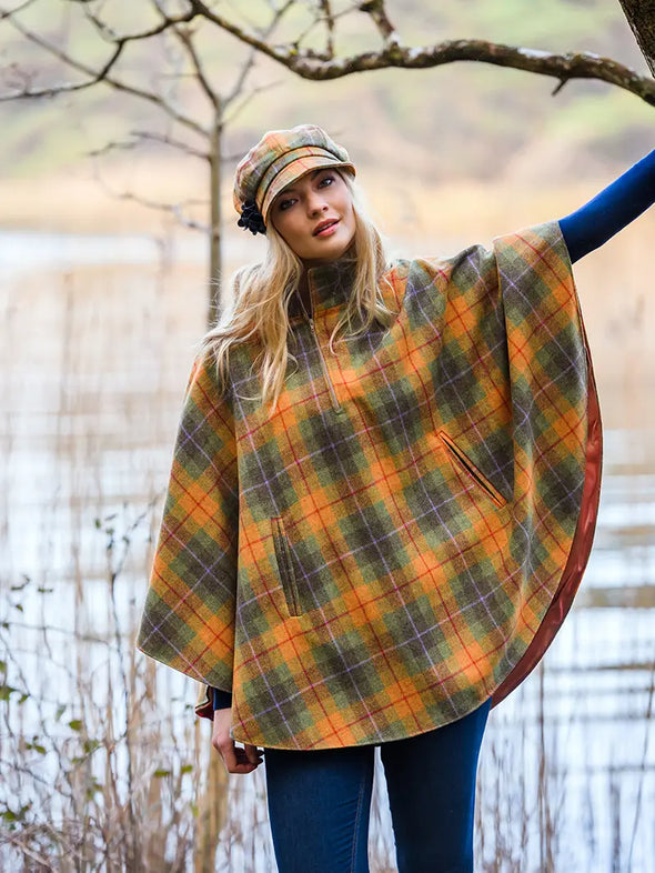 Irish Tweed Half Zip Poncho [10 Colors]