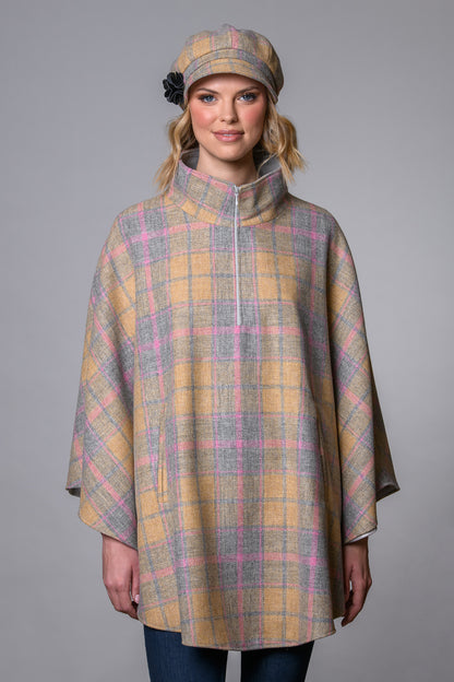 Irish Tweed Half Zip Poncho [10 Colors]