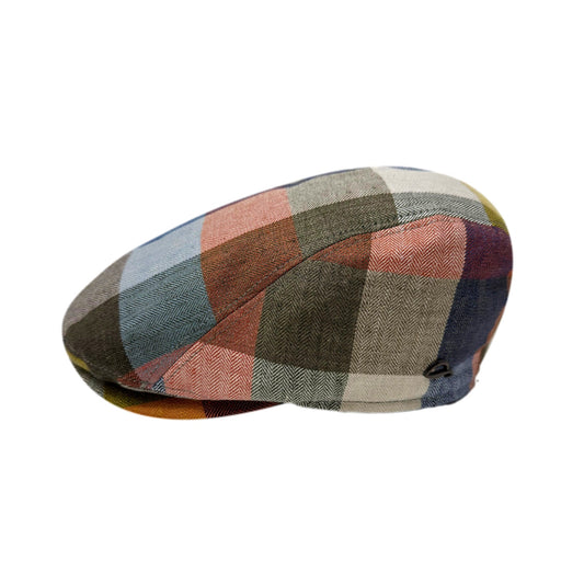 Jackson Blue & Orange Plaid Driving Cap