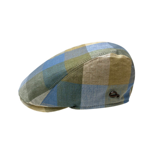 Jackson Blue & Tan Plaid Driving Cap