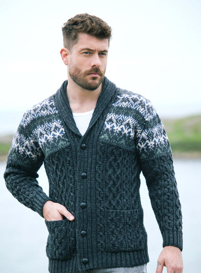 Nephin Fair Isle Shawl Cardigan [2 Colors]