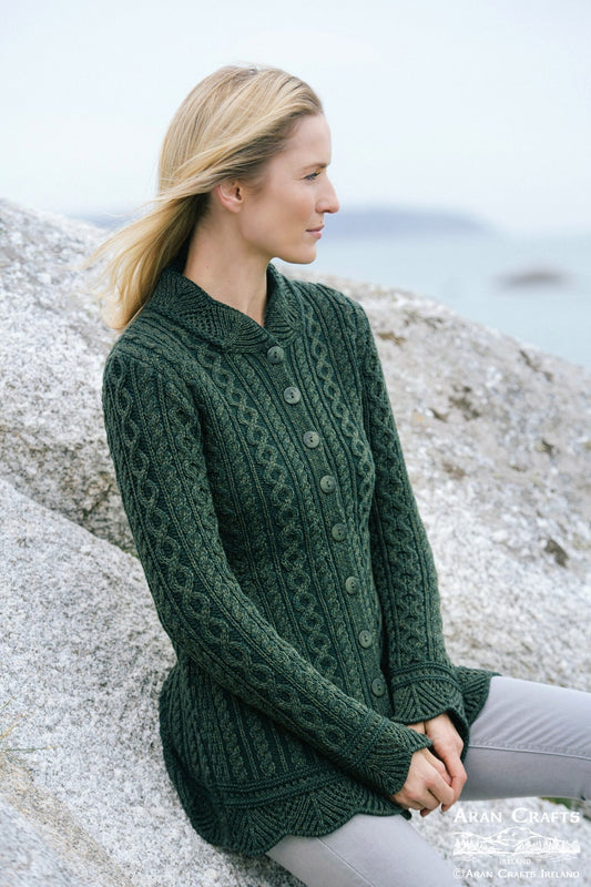 Fermanagh Plated Scallop Cardigan [2 Colors]