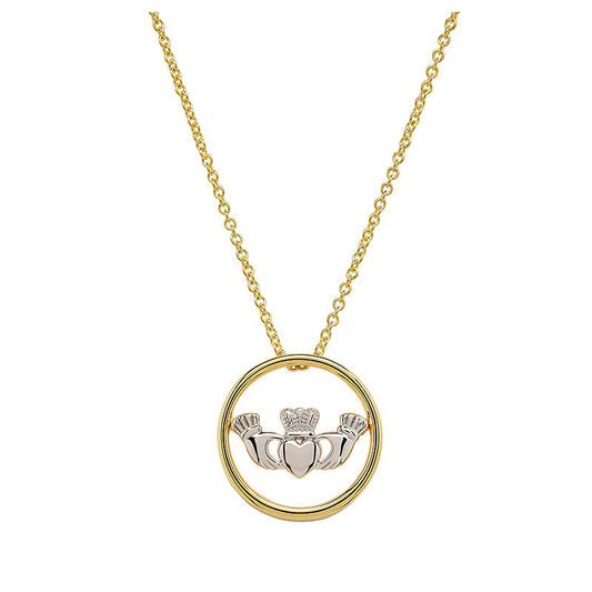 14KT Gold Vermeil Claddagh Necklace