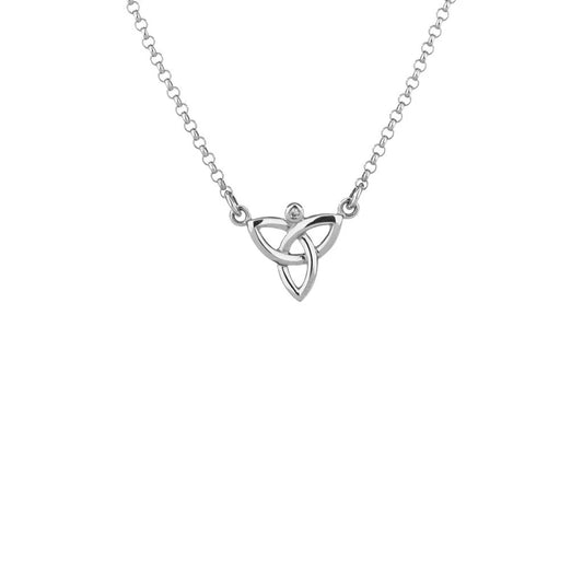 Silver Trinity Necklace w/ Diamond Accent