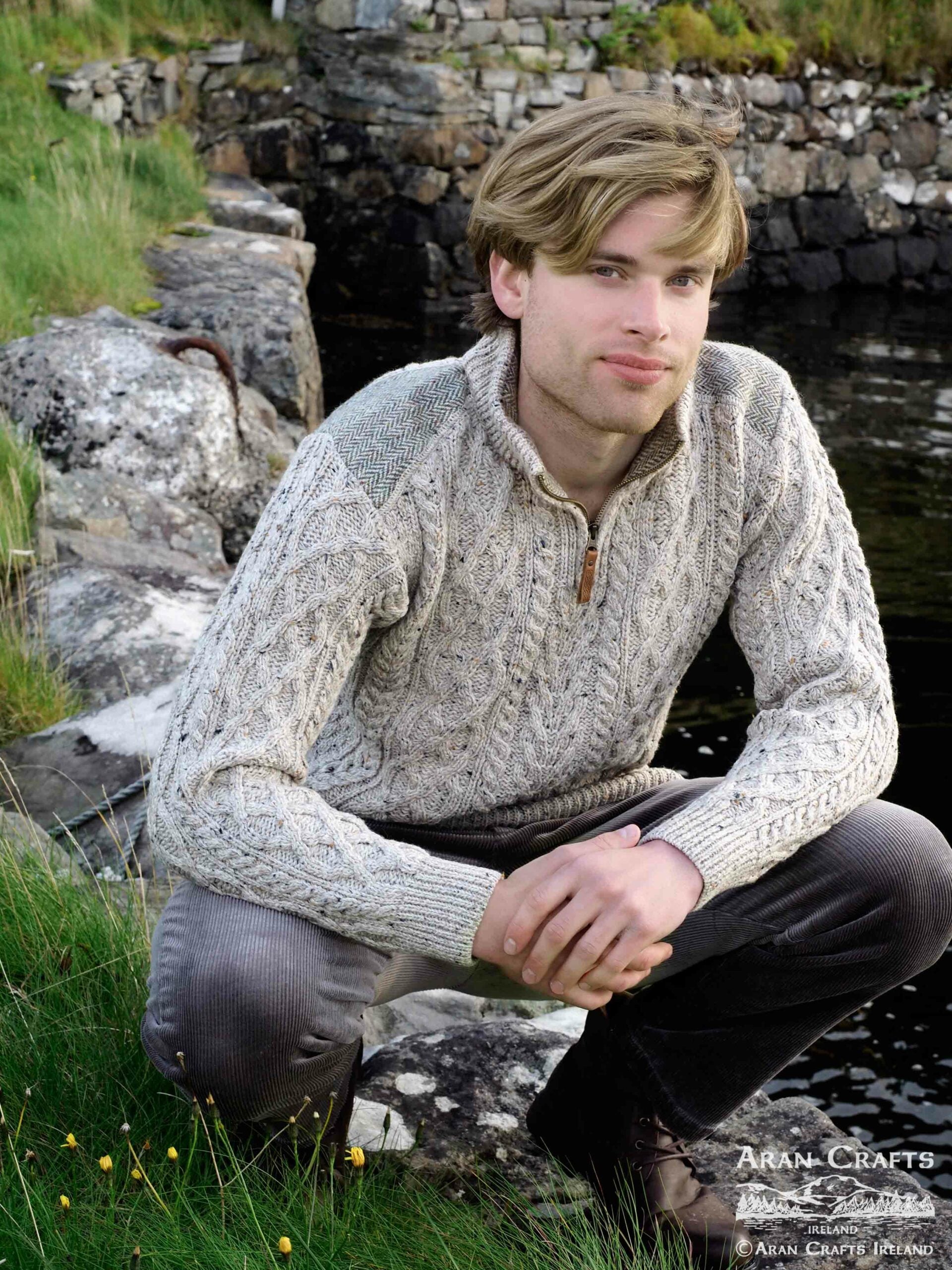 Curracloe Half Zip Sweater w/ Tweed Patch [2 Colors] – Scotland