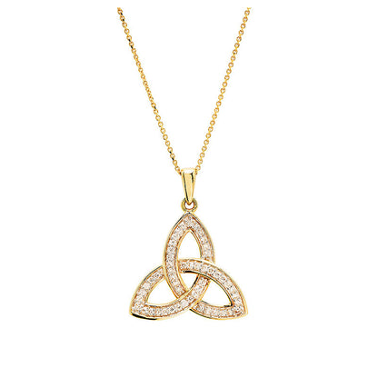 14KT Gold Trinity Necklace w/ Lab Diamond