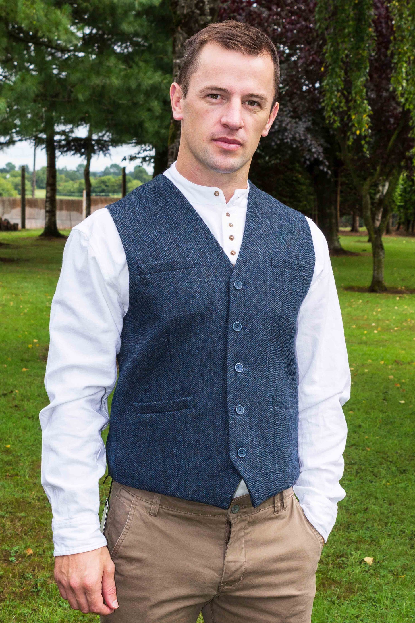 Herringbone Wool Blend Tweed Vest [6 Colors]