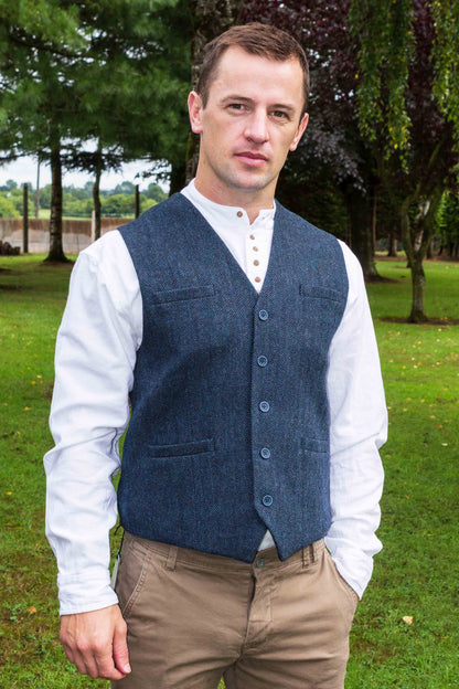 Herringbone Wool Blend Tweed Vest [6 Colors]