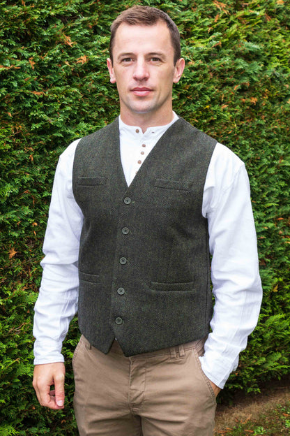 Herringbone Wool Blend Tweed Vest [6 Colors]