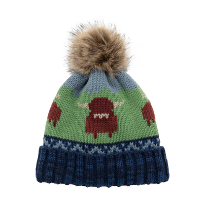Aran Knitted Cow Beanie [2 Colors]