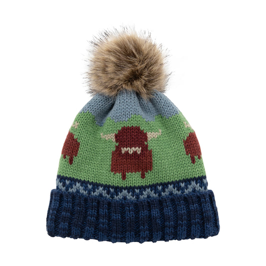 Aran Knitted Cow Beanie [2 Colors]