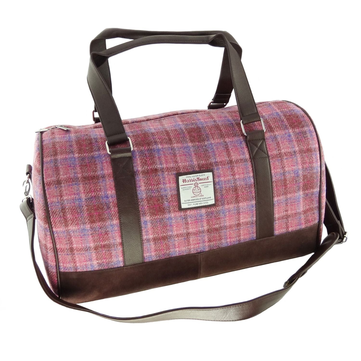 Authentique Harris Tweed de Nuit Sac Fourre-Tout Rose à Carreaux LB1006 Col 103