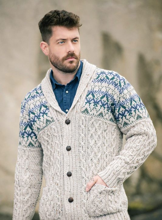 Nephin Fair Isle Shawl Cardigan [2 Colors]