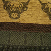 gold, burgundy, green & black wool & chenille scarf with highland cow design