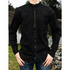 Irish grandfather shirt, cotton & linen, black