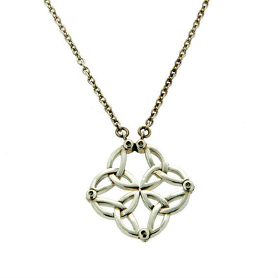silver & diamond Celtic knot pendant