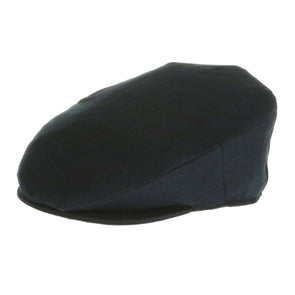 navy blue Irish linen flat cap for men