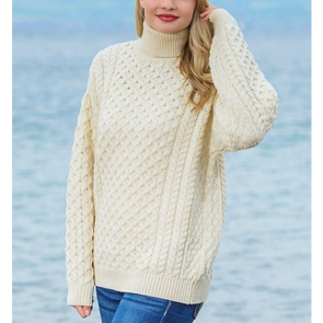 Aran Honeycomb Turtleneck Sweater | Unisex [2 Colors]