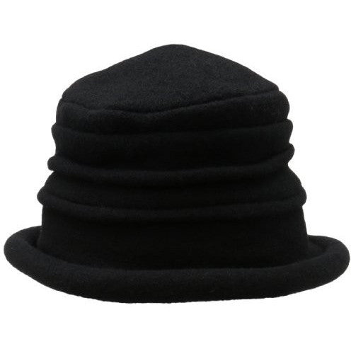 women's black wool cloche hat