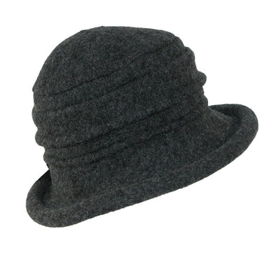 women's grey wool cloche hat