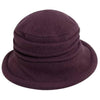 women's purple wool cloche hat