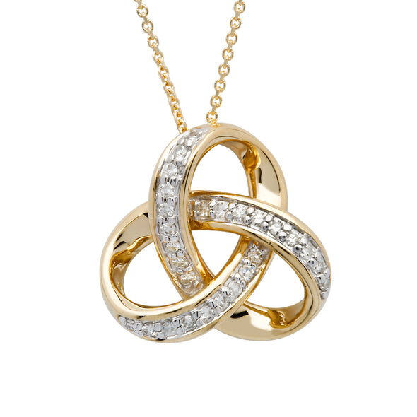 Gold Diamond Set Trinity Pendant